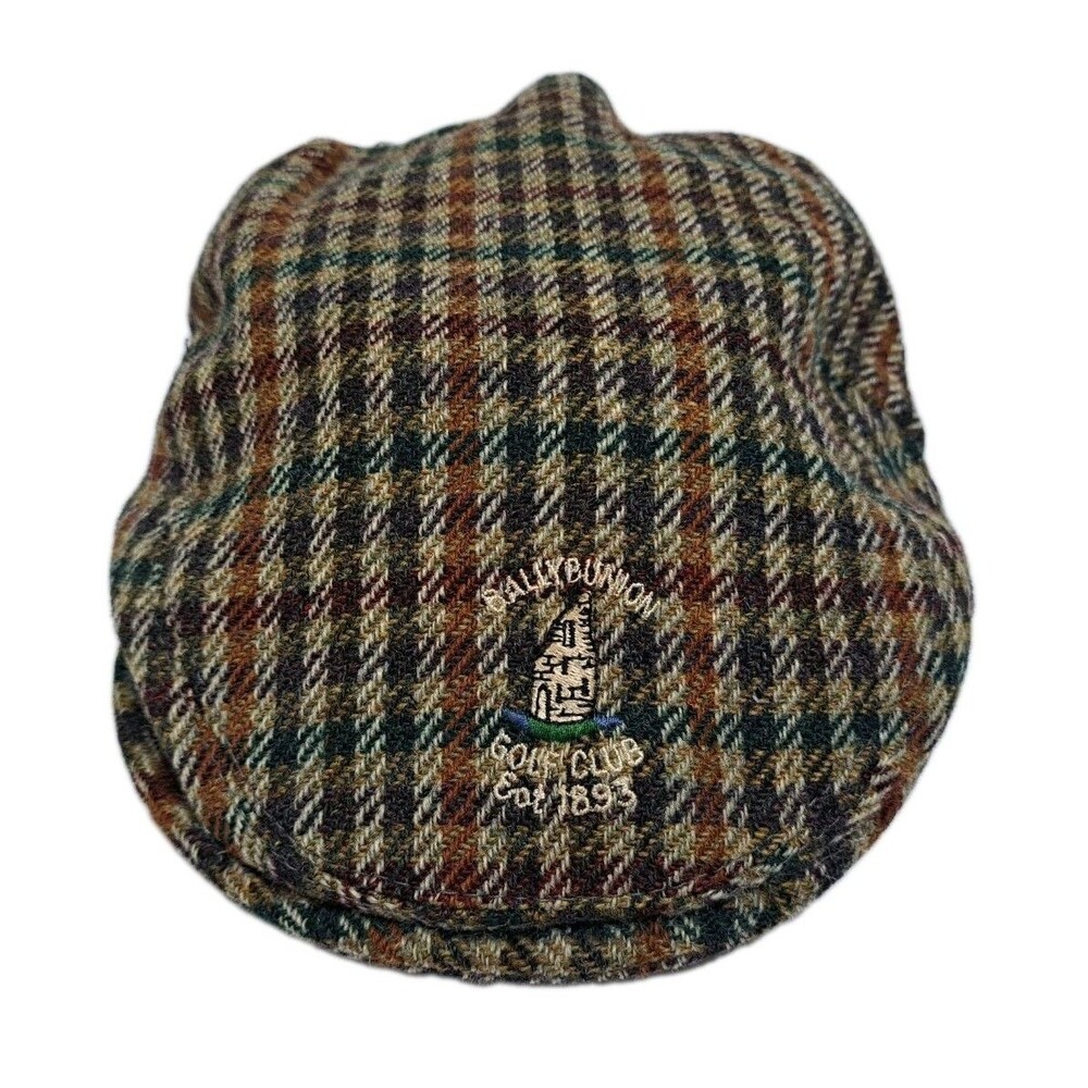 Shandong Donegal Tweed Wool Bally Bunion Golf Flat Cabbie Newsboy Hat Tartan Cap